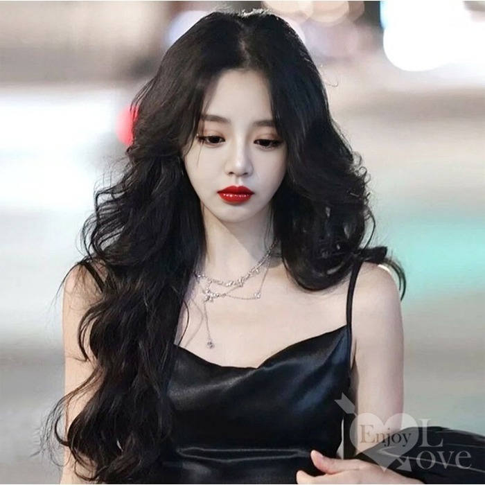 裝扮假髮 中分瀏海大波浪長捲髮【黑色】男女通用假髮 角色扮演 網美直播 表演派對裝扮 男扮女 偽娘變裝 Cosplay-細節圖4