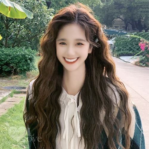 裝扮假髮 韓式羊毛卷中分波浪長捲假髮【深棕色】男女通用假髮 網美直播 角色扮演 表演派對裝扮 男扮女 偽娘變裝-細節圖3