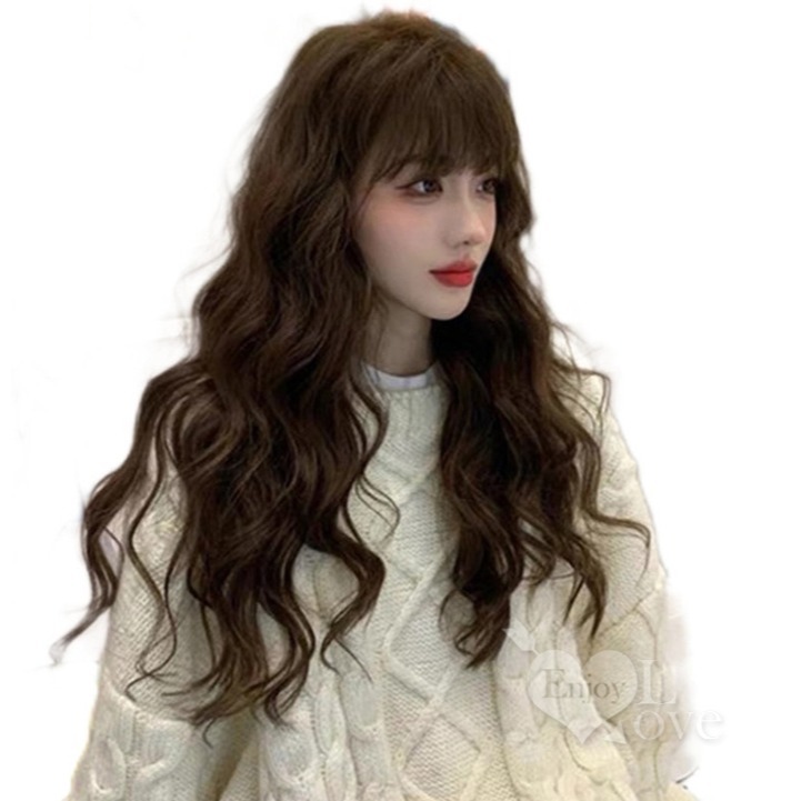 裝扮假髮 玉米燙長捲髮【深棕色】可愛羊毛卷化纖全頭假髮 男女通用假髮 網美直播 角色扮演 表演派對裝扮 男扮女 偽娘變裝-細節圖2
