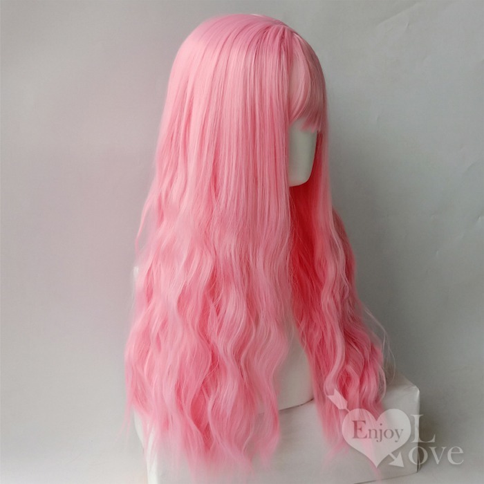 裝扮假髮 玉米燙長捲髮【淺粉色】可愛羊毛卷化纖全頭假髮 男女通用假髮 網美直播 角色扮演 表演派對裝扮 男扮女 偽娘變裝-細節圖5