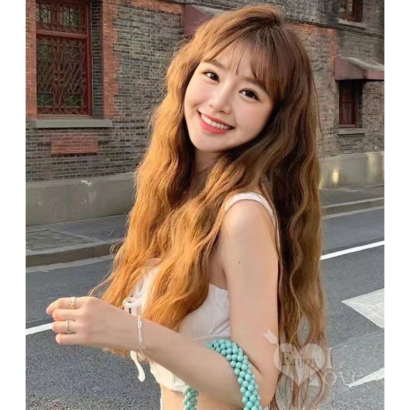 裝扮假髮 玉米燙長捲髮【淺棕色】可愛羊毛卷化纖全頭假髮 男女通用假髮 網美直播 角色扮演 表演派對裝扮 男扮女 偽娘變裝-細節圖4