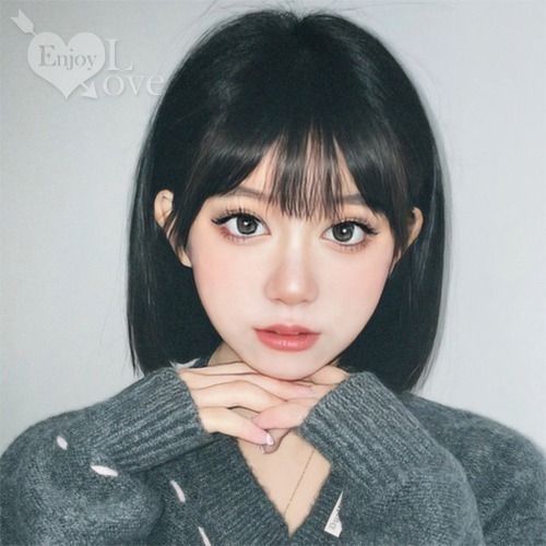 裝扮假髮 空氣瀏海一刀切短直髮【黑色】男女通用假髮 網美直播 角色扮演 表演派對裝扮 男扮女 偽娘變裝 Cosplay-細節圖2