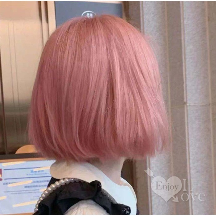 裝扮假髮 空氣瀏海可愛修臉假髮【淺粉色】bobo波波頭 網美網紅直播 男女通用假髮 舞會表演派對裝扮 男扮女 偽娘變裝-細節圖6