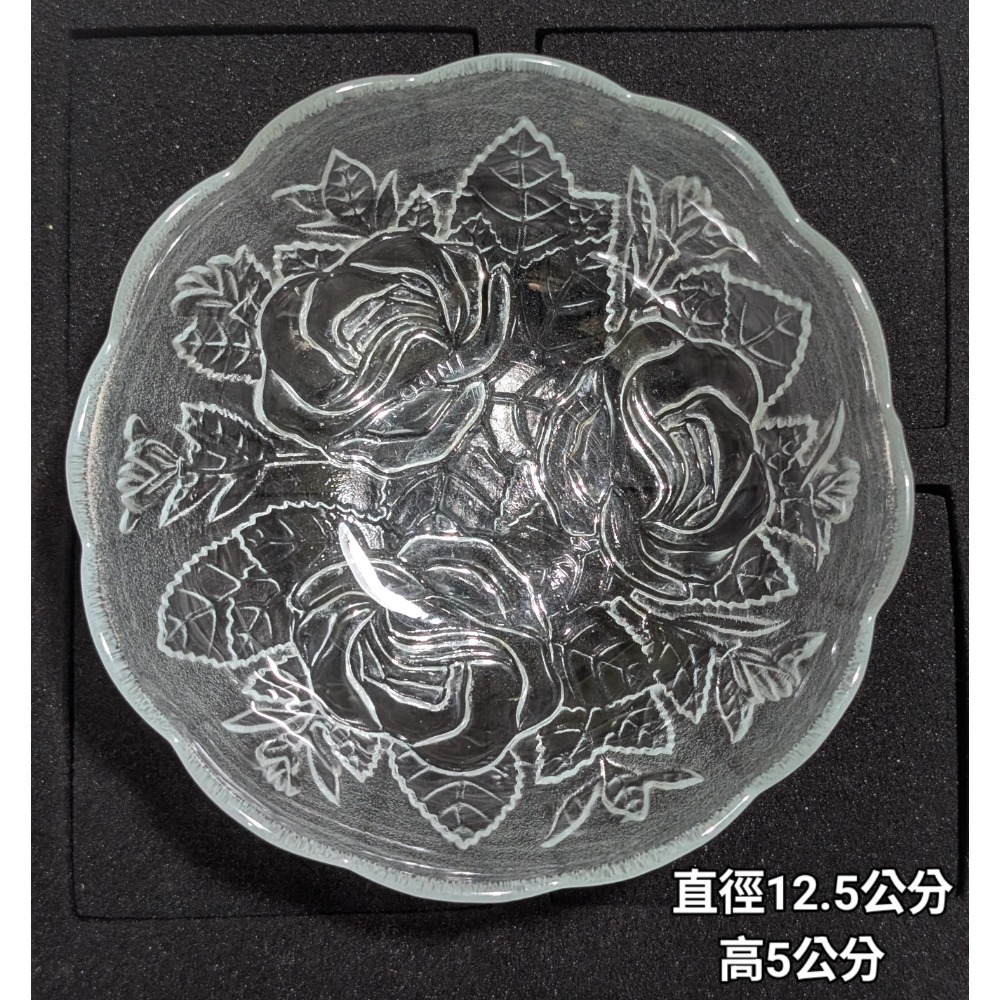 透明浮雕沙拉碗糕點碗零食小吃碗復古立體雕花玻璃碗冰品碗收藏品-細節圖7