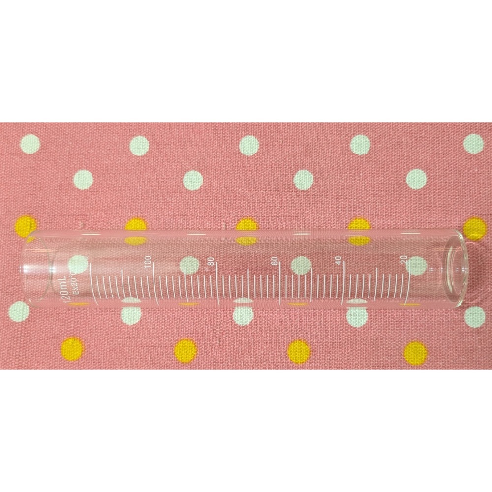 有刻度玻璃試管量筒 120ml玻璃管厚度3mm外徑37mm長度200mm平底-細節圖3