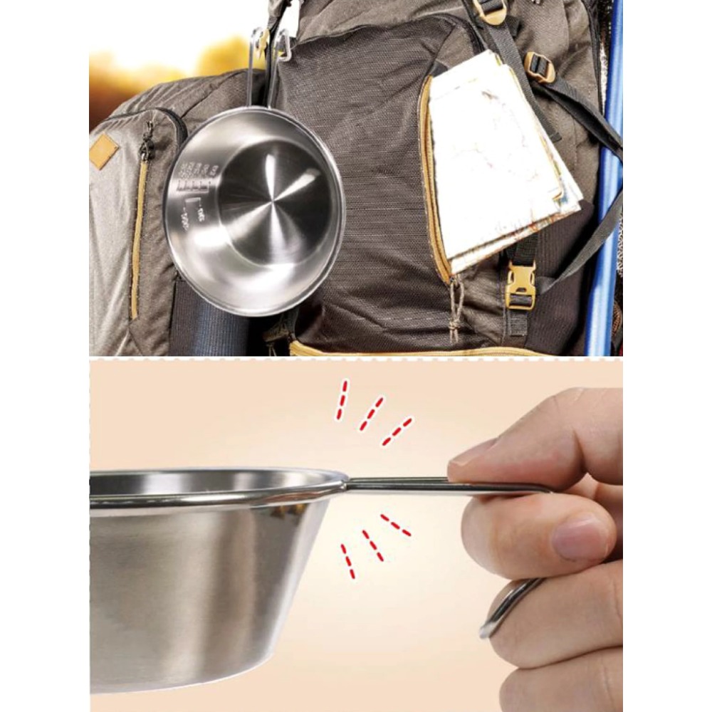 爽爽貓304不鏽鋼雪拉碗300ml露營趣戶外餐具堅固輕便-細節圖2