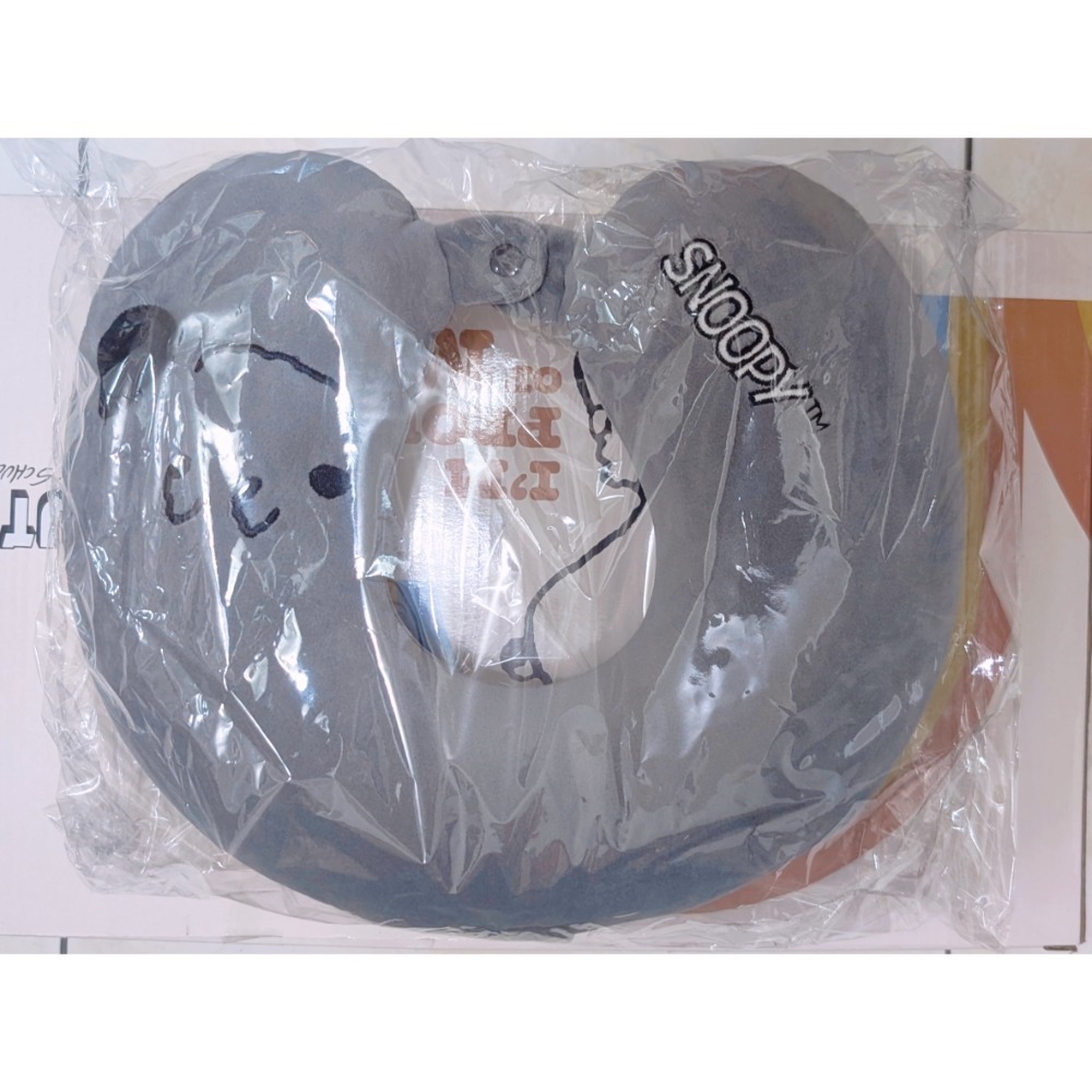 轉售全新史努比SNOOPY旅行頸枕組(頸枕+U型枕)面料水晶超柔午安枕車用枕-細節圖3