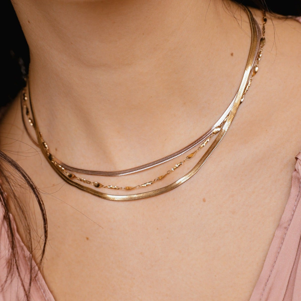 現貨+預購 闆娘推薦 不褪色項鍊 也有銀色 官網正貨🇺🇸Hey Harper - Nassau 項鍊 蛇鍊 防水-細節圖3