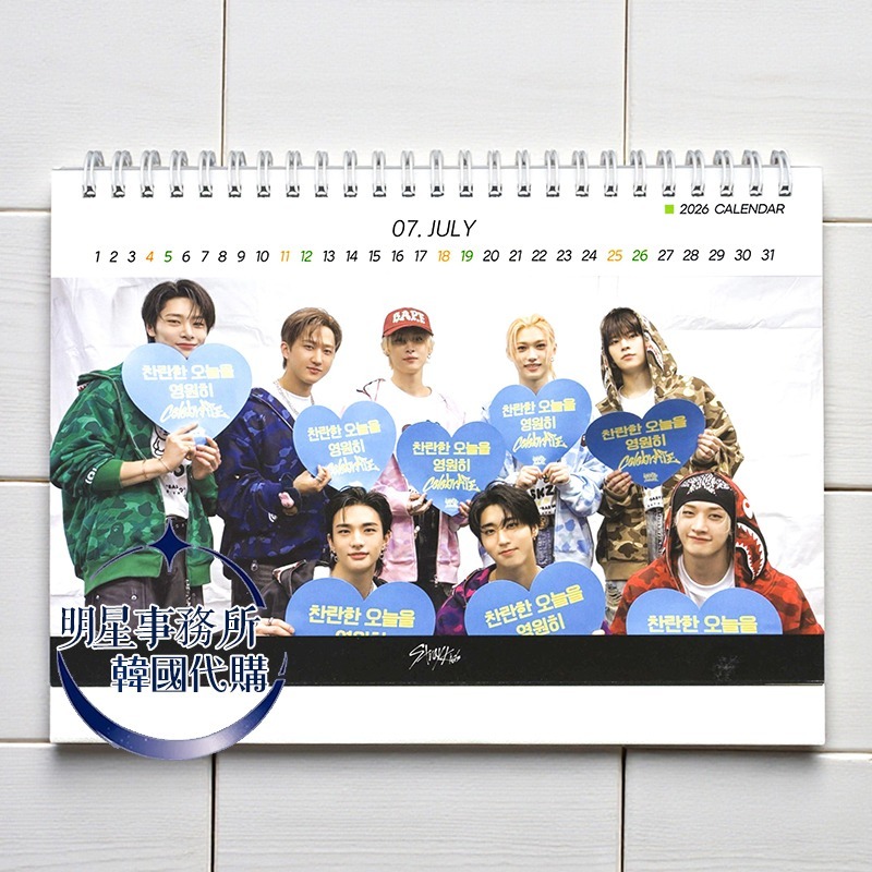 韓國代購 SKZ Stray kids 2026～2027 年曆 桌曆 台曆 李龍馥 鉉辰 李旻浩 Felix han-細節圖3