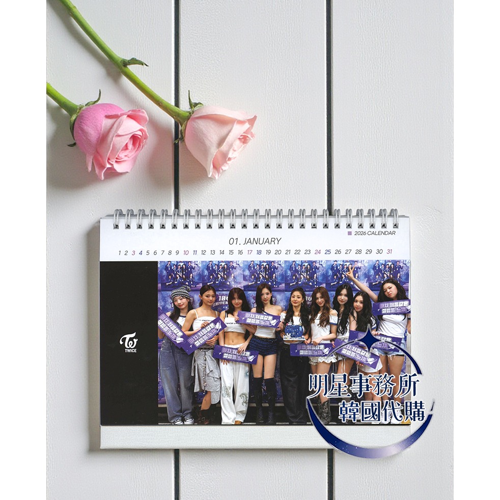 韓國代購 TWICE 2026～2027 年曆桌曆台曆 周子瑜 志效定延娜璉 多賢 彩瑛 Momo Sana Mina-細節圖4