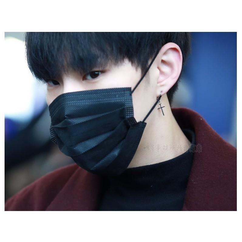 韓國進口 SVT 同款 ASMAMA正品 SEVENTEEN Hoshi 權順榮 同款簡約十字吊墜圓環耳環／耳夾耳環-細節圖3