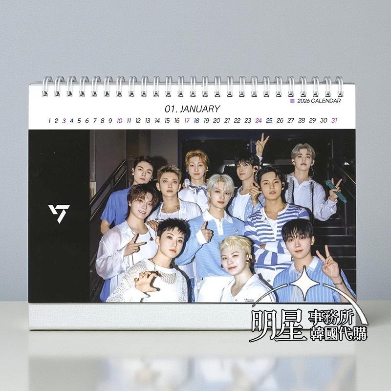 韓國進口 SEVENTEEN SVT 全圓佑 權順榮 尹淨漢 文俊輝 年曆 2026 ~ 2027 桌曆台曆-細節圖4