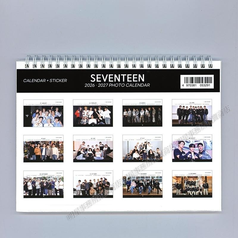 韓國進口 SEVENTEEN SVT 全圓佑 權順榮 尹淨漢 文俊輝 年曆 2026 ~ 2027 桌曆台曆-細節圖5