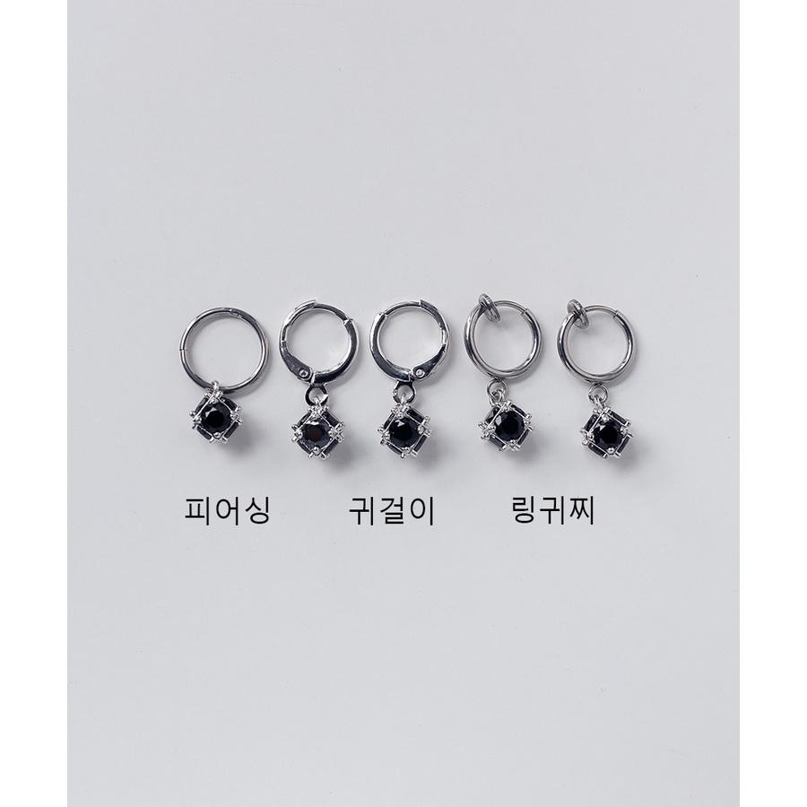 韓國代購 ASMAMA正品 SKZ Stray kids Felix HAN 李龍馥 李旻浩 同款黑晶體耳環 耳夾耳環-細節圖9