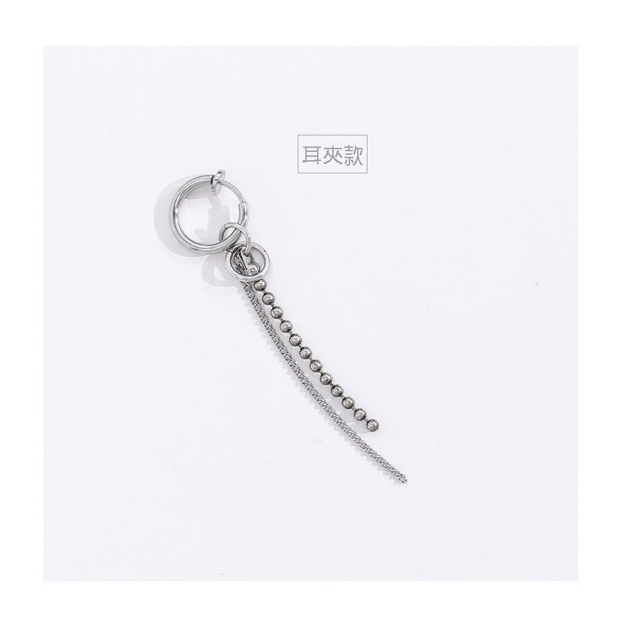 韓國進口 金碩珍同款 ASMAMA正品 BTS 防彈少年團 Jin 碩珍 同款圓環長鏈條耳環 韓國耳環 耳夾耳環-細節圖3