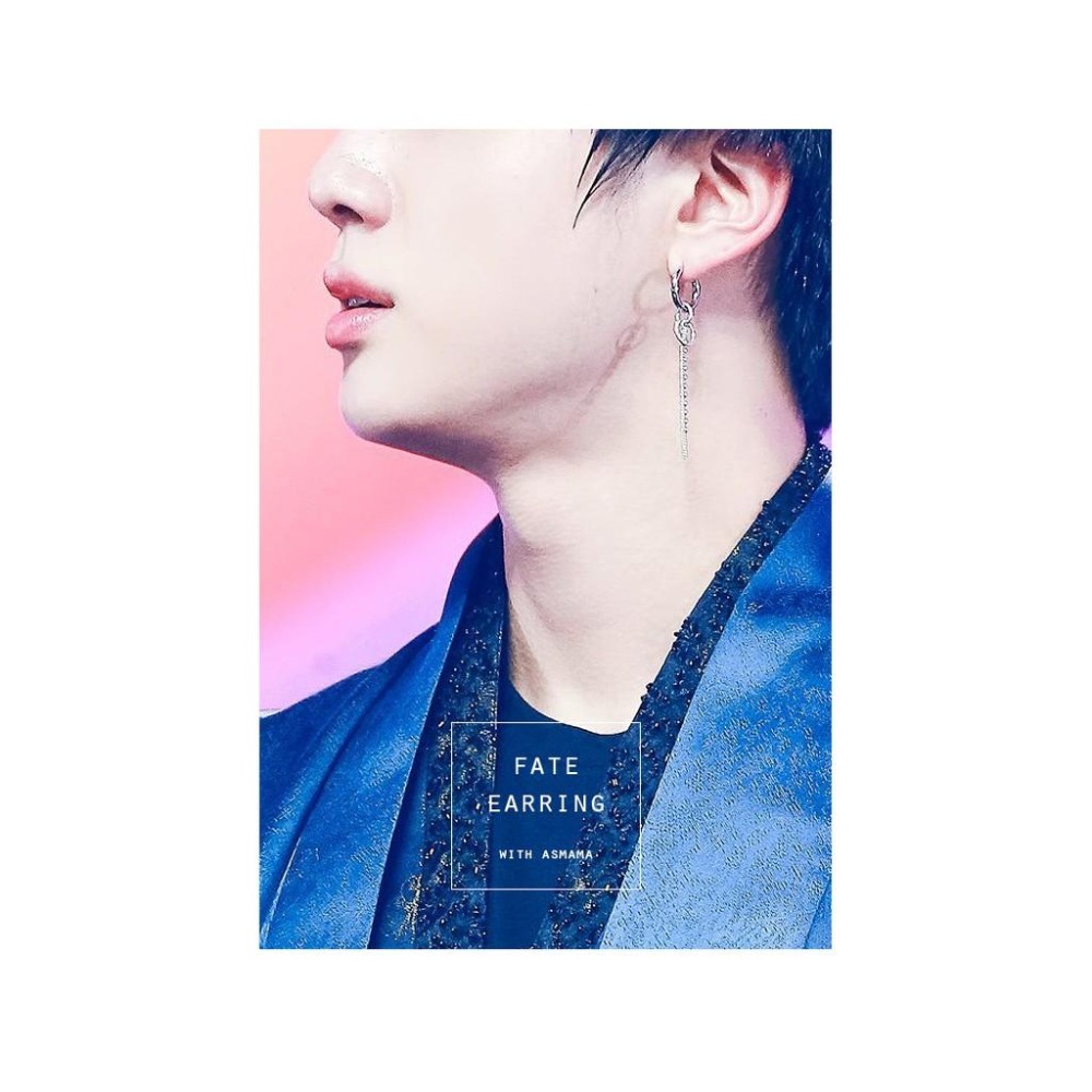 韓國進口 金碩珍同款 ASMAMA正品 BTS 防彈少年團 Jin 碩珍 同款圓環長鏈條耳環 韓國耳環 耳夾耳環-細節圖7