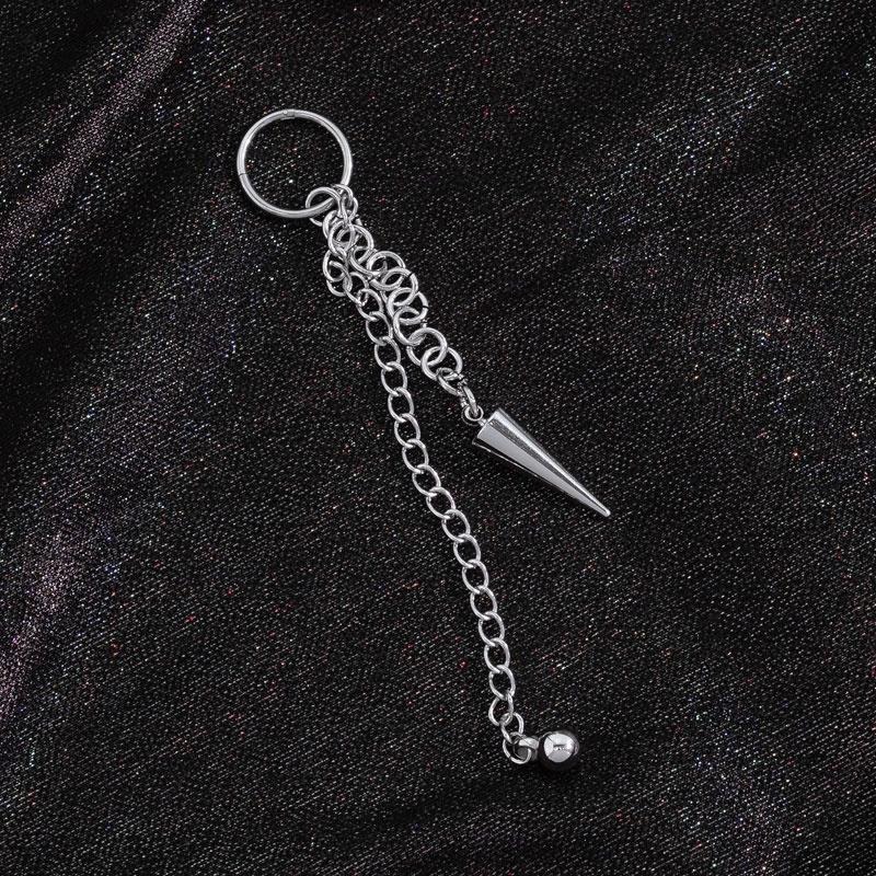 韓國進口 金碩珍同款 ASMAMA正品 防彈少年團 BTS Jin 同款長鏈尖錐耳環 韓國耳環 韓系耳環 耳夾耳環-細節圖4