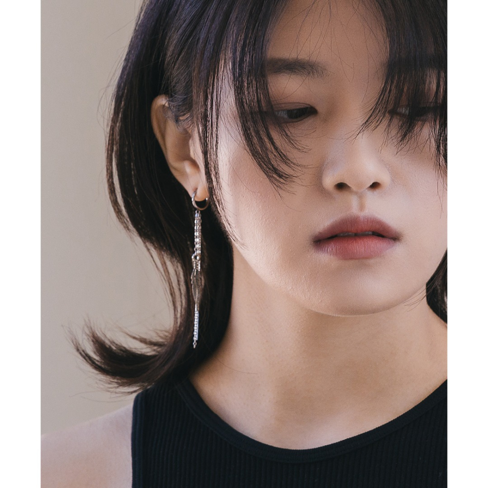 韓國進口 ASMAMA正品 SKZ Stray Kids Felix 李龍馥同款復古羽毛長鏈耳環 韓國耳環 耳夾耳環-細節圖8