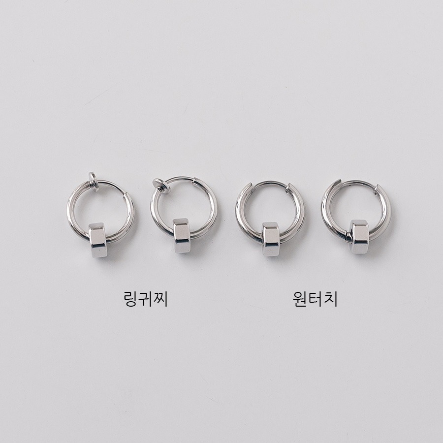 韓國代購 ASMAMA正品 SKZ Stray Kids HAN 韓知城 同款六角螺帽鈦鋼扣式圓環耳環 耳夾耳環-細節圖11