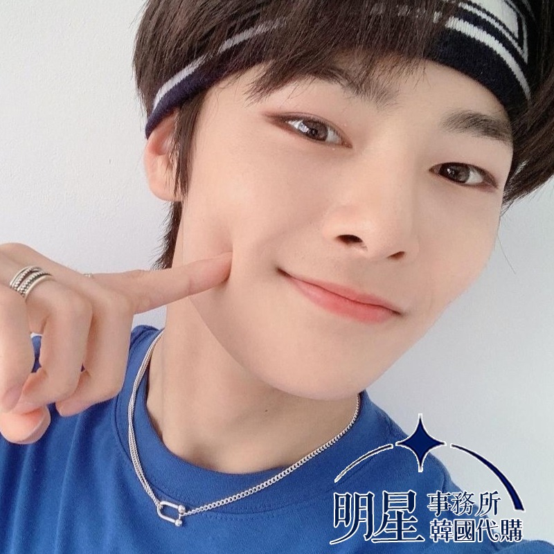 韓國代購 ASMAMA正品 SKZ Stray kids I.N 梁精寅 同款U形吊墜鈦鋼項鍊-細節圖2