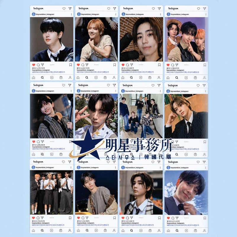 韓國進口 BND BOYNEXTDOOR 盒裝IG小卡30張＋照片小卡30張 明宰鉉 金雲鶴 朴成淏 TAESAN-細節圖2