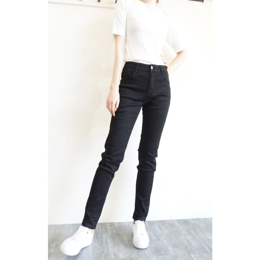 高腰顯瘦彈性黑褲 小中大尺碼 超彈力小直筒 上班黑褲 ins素黑舒適百搭 休閒長褲 黑褲【553-653】S~3L-細節圖7