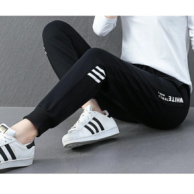 台灣現貨 高腰顯瘦束口褲 女生縮口褲 休閒褲女 運動長褲 鬆緊褲頭抽繩 彈力透氣  哈倫褲【454-980】S~2L-細節圖8