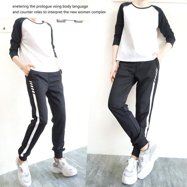 台灣出貨 超彈力束口褲 休閒褲 運動褲 縮口褲 哈倫褲 鬆緊褲頭綁繩 寬鬆長褲  舒適百搭【834-977】S~XL-細節圖2