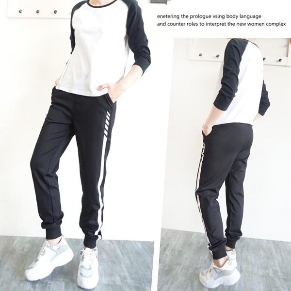 台灣出貨 超彈力束口褲 休閒褲 運動褲 縮口褲 哈倫褲 鬆緊褲頭綁繩 寬鬆長褲  舒適百搭【834-977】S~XL-細節圖4