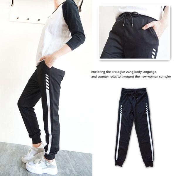 台灣出貨 超彈力束口褲 休閒褲 運動褲 縮口褲 哈倫褲 鬆緊褲頭綁繩 寬鬆長褲  舒適百搭【834-977】S~XL-細節圖5