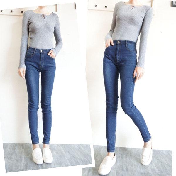 保暖磨毛 彈力顯瘦牛仔褲 顯瘦素色百搭 冬天必備保暖褲 磨毛長褲 彈性小腳褲 【731-307】S~XL-細節圖4