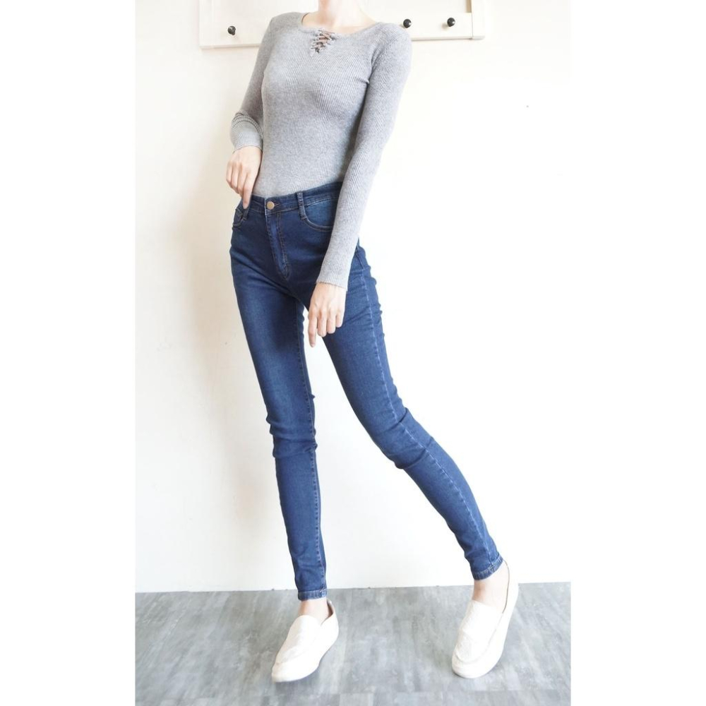 保暖磨毛 彈力顯瘦牛仔褲 顯瘦素色百搭 冬天必備保暖褲 磨毛長褲 彈性小腳褲 【731-307】S~XL-細節圖8