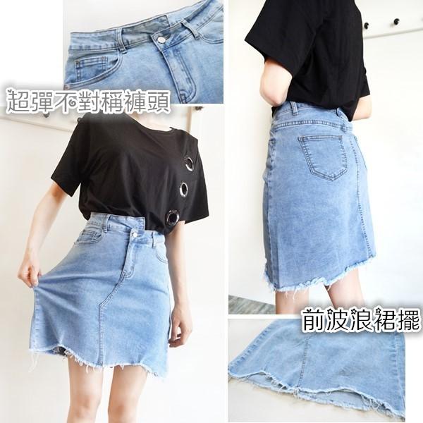 現貨免運 牛仔短裙 韓版 牛仔裙 短裙 A字裙 高腰顯瘦 ins百搭休閒 夏季女生【723-653】S~XL-細節圖6
