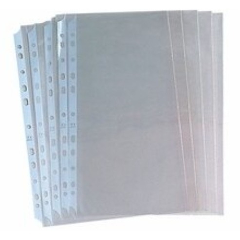 振昌文具 - 台灣製 A4 11孔資料夾內頁 資料袋 資料收納袋 透明內頁 可用於 二孔夾 三孔夾 四孔夾 100張/包