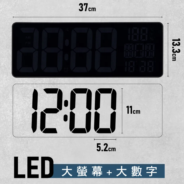 KINYO TD-3010 含稅全新原廠保固一年 寬屏鏡面USB插電大螢幕萬年曆溫濕度桌掛兩用電子鐘壁掛鐘-細節圖4