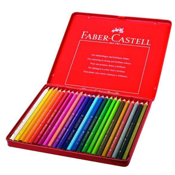 振昌文具 - 德國 輝柏 Faber-Castell 紅色無毒系列24色油性色鉛筆 鐵盒 115845-細節圖2