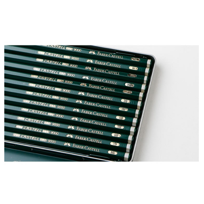 振昌文具 - 輝柏 Faber-Castell 高級素描 藝術家製圖 9000 鉛筆2H-8B 12支組 119065-細節圖4
