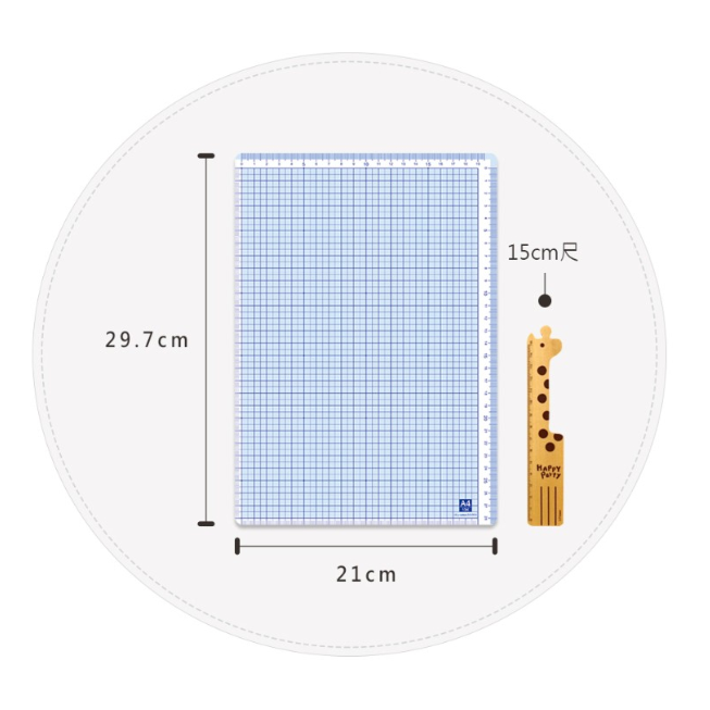 振昌文具 - 珠友 DO-07113 A4/13K透明方格墊板/桌墊/墊板/繪圖工具/量尺工具-細節圖2