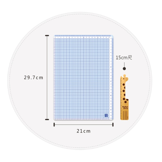 振昌文具 - 珠友 DO-07013 A4/13K透明方格墊板/桌墊/墊板/繪圖工具/量尺工具-細節圖2