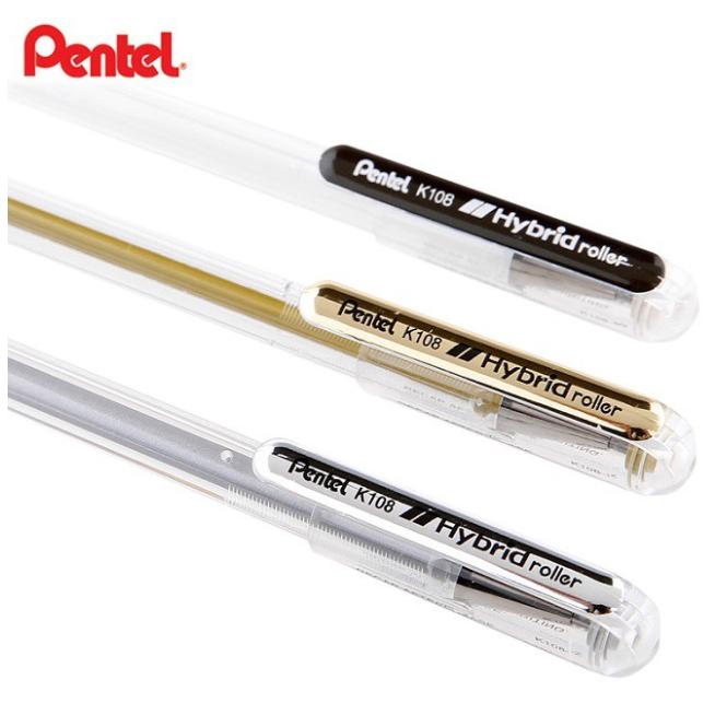 振昌文具 - 日本 Pentel 飛龍 中性筆 K108 卡片創作 塗鴉筆記 布料記號 牛奶筆 金 銀 白 三色 金屬-細節圖2