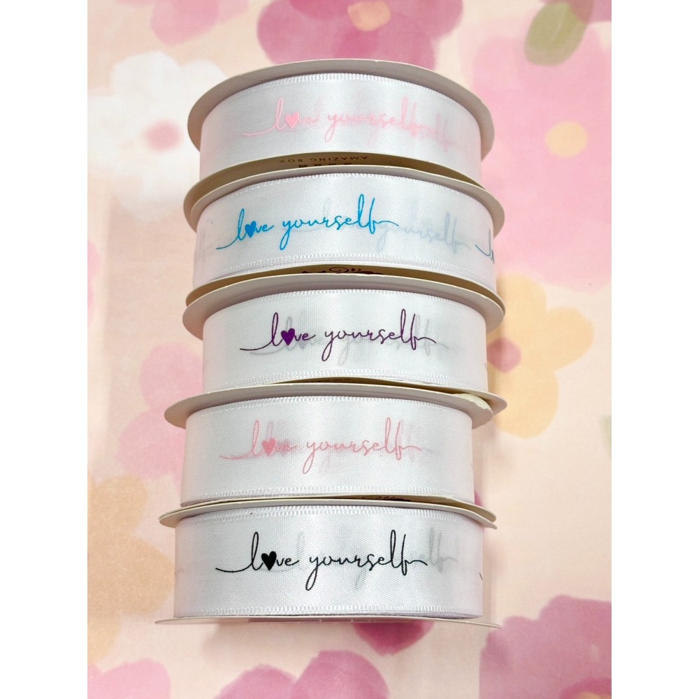 531禮物網💖【捲】愛自己緞帶🎀包裝緞帶 鮮花緞帶 蝴蝶結 織帶 英文緞帶 禮物緞帶 印刷緞帶 生日緞帶-細節圖4
