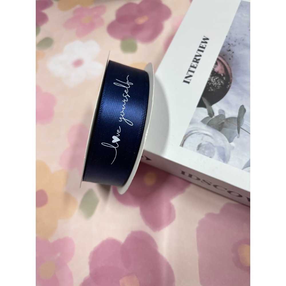 【捲】愛自己緞帶1.海軍藍+白