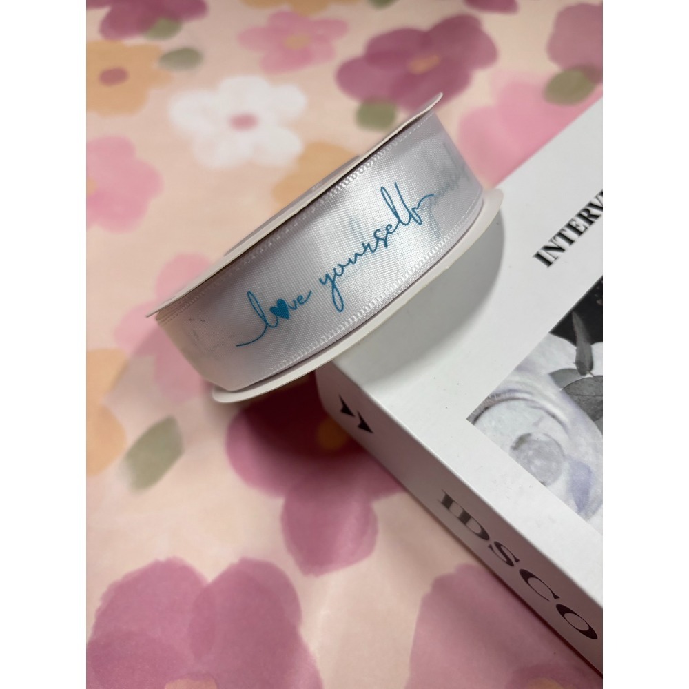 【捲】愛自己緞帶14.白底藍