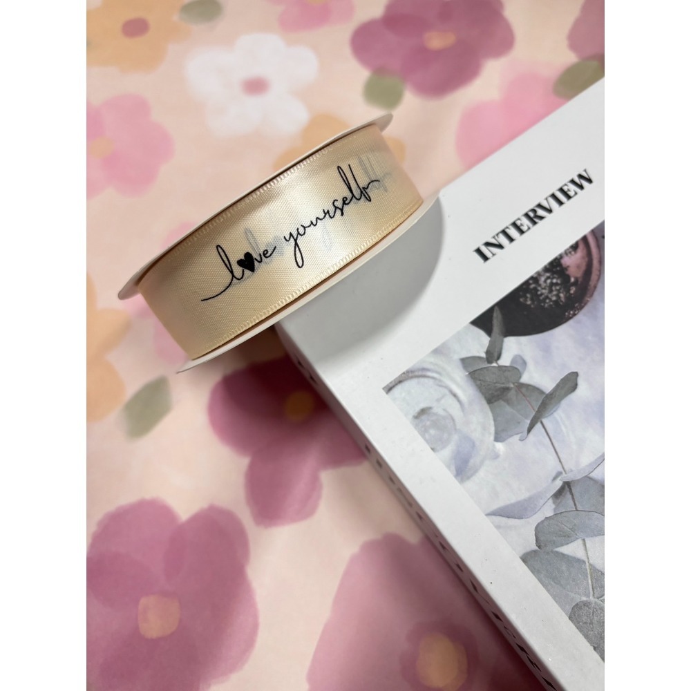 【捲】愛自己緞帶9.奶油米+黑