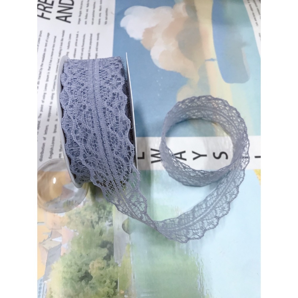 【整捲】蕾絲花邊絲帶2.灰色