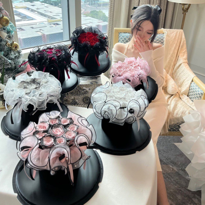 531禮物網💖泡芙圍邊紗 小香風花束包裝材料 母親節鮮花包裝材料 DIY永生花束圍邊帶 情人節花束裝飾緞帶-細節圖2