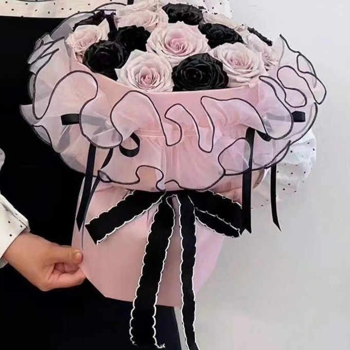 531禮物網💖泡芙圍邊紗 小香風花束包裝材料 母親節鮮花包裝材料 DIY永生花束圍邊帶 情人節花束裝飾緞帶-細節圖4