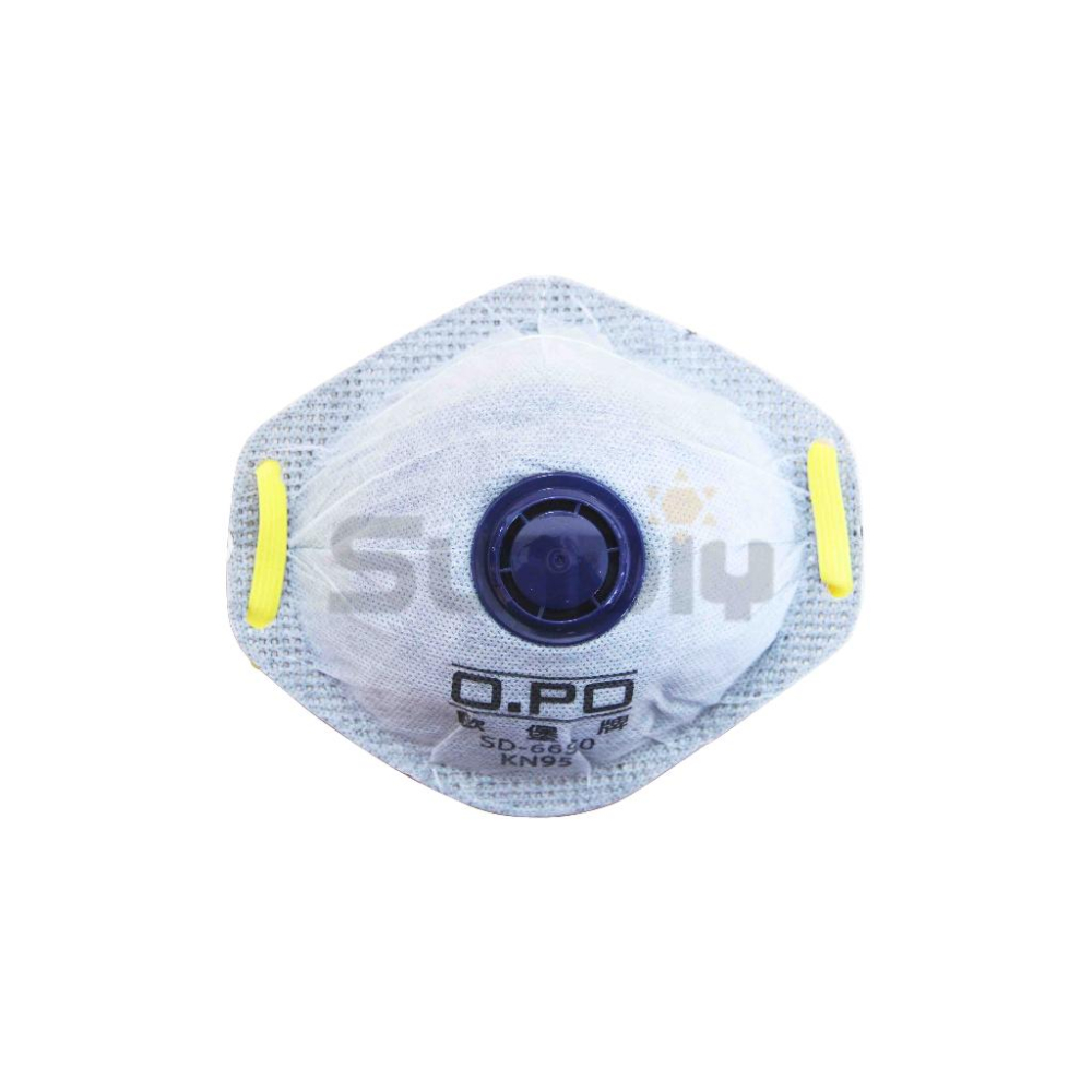 (燦光五金)活性碳口罩/碗型活性碳口罩/碗型N95口罩/黑色面罩.OPO歐堡牌 杯型+排氣 SD6650A 盒裝-細節圖2