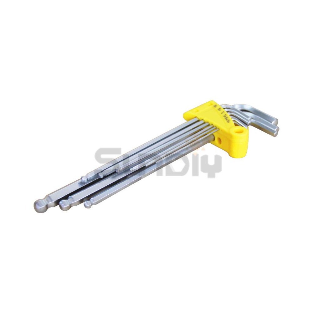 (手工具-扳手)GM 球型加長六角板手/六角板手/六角板手組/工具組/L型板手/英吋(9支組)-細節圖3