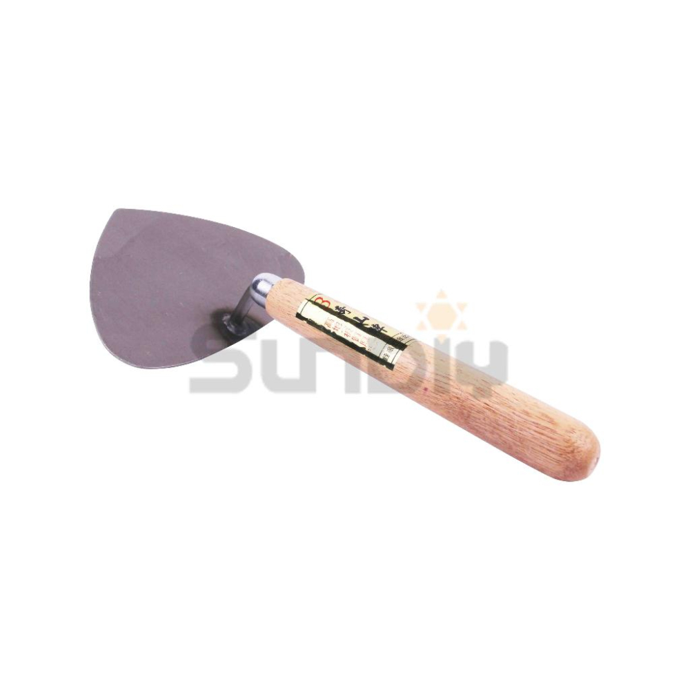 (燦光五金)高地/高地/土水/泥作/水泥抹刀/抹刀/推刀/木柄/抹平刀/灰匙 2#中/3#小 A級白碳鋼-厚-細節圖2